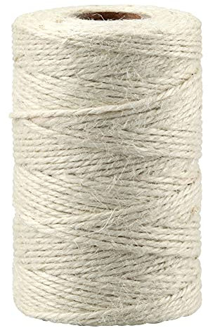 jijAcraft Cuerda de yute de colores para manualidades, jardín, cordón decorativo, 2 mm x 100 m, para manualidades, jardinería, embalaje de regalos (beige)