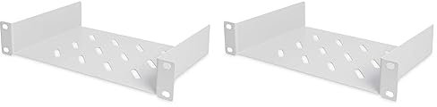 DIGITUS Fachboden - 1HE - 10-Zoll (254 mm) - Für Netzwerk-Schrank - 150 mm Tief - Perforiertes Stahl-Blech - Grau (Packung mit 2)