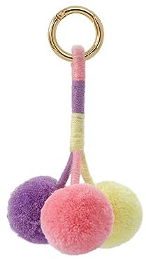 Flauschige Pompons Schlüsselanhänger,Plüsch Taschenanhänger Plüschtier-Anhänger Accessoire Plüschball Schlüsselanhänger Ornament Anhänger Zubehör Für Handtasche Schlüssel Auto Schlüsselkette,Rosa