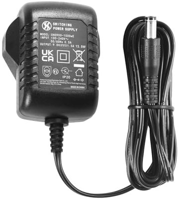 Security-01 9V 1.5A Pedal Power Supply Adapter, DC Jack Center Negative, Plug 5.5mm x 2.1mm, for Effects Pedals, Piano Keyboards, Stompbox, Some Keyboards