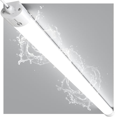 Feuchtraumleuchte LED 150cm, Kellerlampe Led Röhre 45W 4500LM, Werkstattlampe IP66, Wasserfest Werkstatt Deckenleuchte, 5000K Feuchtraumlampe Kaltweiß Leuchte für Garage Keller Feuchtraum Carport Büro