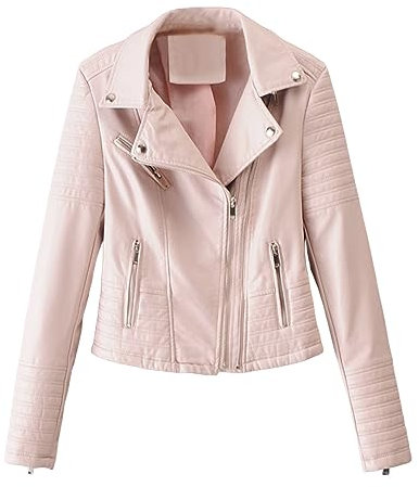 rtdgcv blouson cuir noir femme femme veste moto manteau zip court punk manteau court cot survetement combinaison courte femme veste motard femme veste de cyclisme femme, Rose, XXL