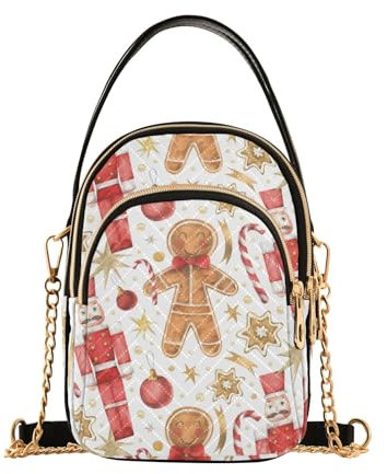 GAIREG Cute Sea Otter Hearts Ladies Crossbody Bags Travel Handbags for Women, Gingerbread Man Nutcracker Christmas