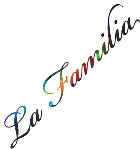 Auto Aufkleber La Familia Tuning Sticker für Familienauto Familienkutsche Heckscheibe Frontscheibe Karosserie Wohnmobil Bus Motorrad (Holo Black)