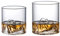 CDQL Ensemble de 2 Verres à Whisky de Montagne de Style Japonais Vintage, Tasse en Verre D'observation de Montagne, Tasse en Verre Mount Fuji, Verres à Cocktail Transparents, Tasses à