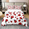 Loussiesd Marienkäfer 100% Baumwolle Bettwäsche Set 135x200cm 3D Marienkäfer gedruckt Bettbezug Set Baumwolle für Schlafzimmer Fliegende Entomologie Rot Schwarz Weiß Wild Tier Bettbezug Set