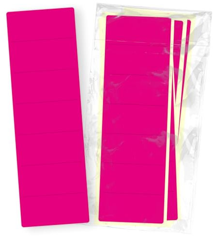 itenga 10x Ordneretiketten BREIT Ordnerrückenschild für BREITE Ordner vollflächig farbig I Ordnerschild selbstklebend aus Haftpapier 6x19cm (pink)