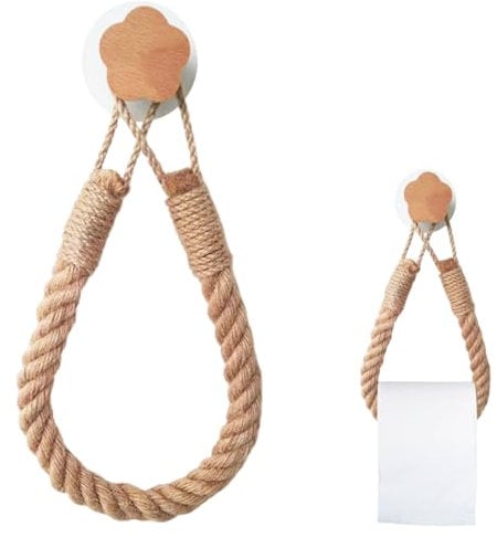 Teegxddy 1PCS Porta Carta igienica, Porta Asciugamani Bohémien, Corda Rustica Bohémien, Porta Carta igienica, Decorazione Bagno