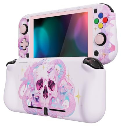 Playvital Hülle für Nintendo Switch Lite,Case Hülle Schutzhülle Tasche Zubehör,Ergonomische Grip Joycon mit Schutzfolie&Joystick-/Tasten-Kappen für Switch Lite(Umarmung der himmlischen Schlange)