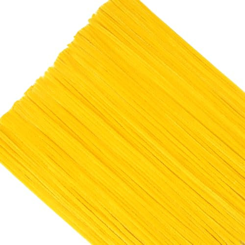 TOAOB 200 Stück Chenille Pfeifenreiniger Hellgoldgelb 30 cm Lang und 6 mm Breit für Bastelarbeiten und Dekoration Heimwerken
