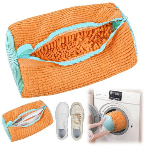 Schuhwaschbeutel Waschmaschine 1 Stück Multi Schutz Schuhbeutel Waschmaschine Wiederverwendbarer Sneaker Waschbeutel Für Alle Schuharten,Schonen Sowohl Schuhe Als Auch Waschmaschine (Orange Farbe)