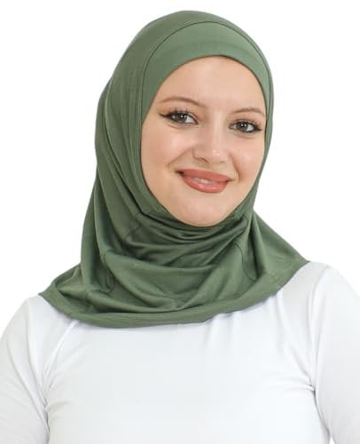 Prien Sport Kopftuch Für Damen, Muslimische Hijab Kleider, Weicher Schal Für Frauen, Muslim Kleid Set, Abaya Gebetskleidung, Islamische Kopftücher Kleidung Für Ramadan (Khaki)