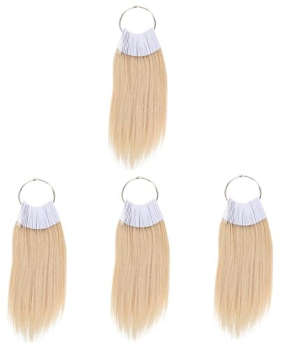 Healeved 4sets Human Hair Hair Samples for Styling Training No Damage 100% Pure Salon Extensions Clip 30pcs*4