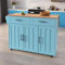 Wyibwy Carrito de cocina, isla de cocina sobre ruedas con superficie de trabajo plegable, isla de cocina móvil con 2 cajones y 3 estantes, carro de comedor con vetas de madera, 129 x 46 x 91,5 cm,
