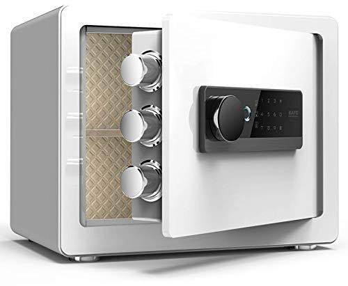 ZYLHGIKBAD Fingerprint Security Compact Safe Digital Code Access Laser Cut Door Lockdown Function Wall/Floor Mounting Bolts