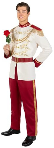 Morph White Prince Costume Men Prince Charming Costume Adult Outfit Men Storybook Halloween Royal Mens Costumes M