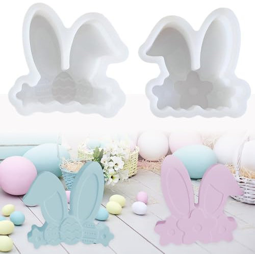 Silikonform Ostern, 2 Stück Silikonformen Gießformen Ostern, DIY Silikonform Hase Gießform Ostern Gießformen Silikon Ostern Silikonformen Ostern Silikonform Frühling Gießformen Silikon Frühling