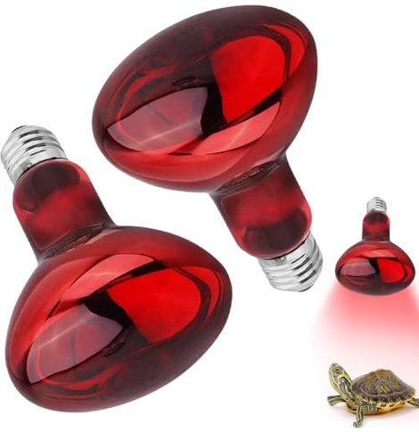 Udbrud Lampada Infrarossi Riscaldante, 2 Pezzi 100W Lampada per Tartarughe di Terra, E27 Lampada Infrarossi Dimmerabile Retroilluminata Lampadina Lampadine per Tartaruga Lucertola, Rettili e Anfibi