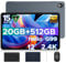 DOOGEE T40 Pro Tablet 12 Pulgadas Android 15, 20GB RAM + 512GB ROM, 2.4K Pantalla con MTK G99 y 10800mAh(18W), 16MP+8MP, Dual SIM 4G Tablet con Teclado, Funda y Lápiz, Ratón(Versión 2025)