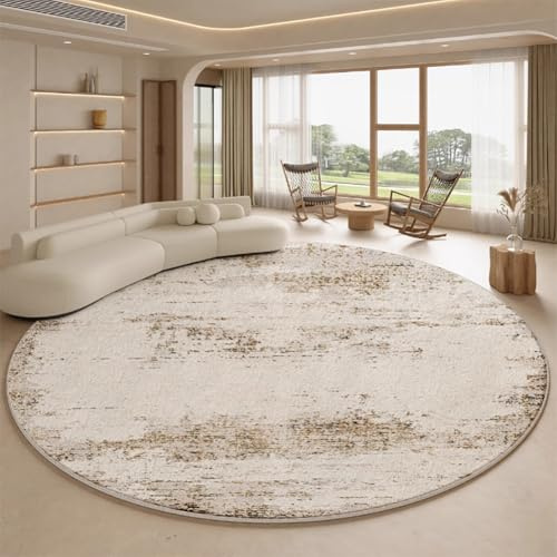 RBQIZVW Kaschmirimitation Teppich Wohnzimmer Schlafzimmer Moderner Abstrakter Innenteppich | Rutschfester Waschbarer Weicher Korridor Teppich in Creme,160CM