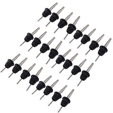 24pcs Précision Version Verser Les Verseurs de Bouteille avec Un Couvercle en Plastique Noir, Barre de Bouteille de Pub Boucheur Long Tube