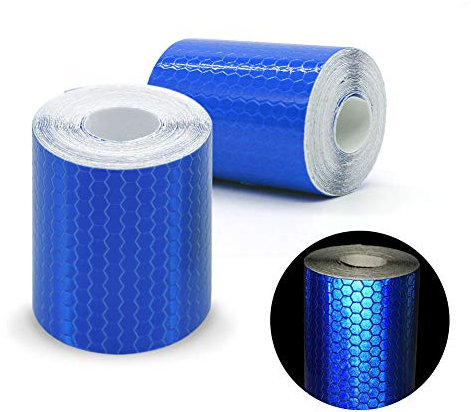 Reflektorband Sicherheits-Klebeband aus Vinyl hohe Intensitßt prismatisch reflektierend selbsthaftend Reflektierendes Band Straße Transport Anlagen Sicherheitserinnerung, 2 Rolle, 3m x 50mm