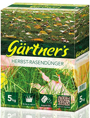 Gärtner’s Herbst Rasendünger, Rasen düngen mit Magnesium & Schwefel, NPK Dünger Rasen und Gehölzen, Organisch-Mineralischer Spezialdünger, 5 kg