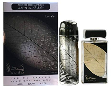 Parfüm Najdia LATTAFA Eau de Parfum 100 ml + Deodorant 25 ml + 1 KOSTENLOS von Bakhur Al-Zahra
