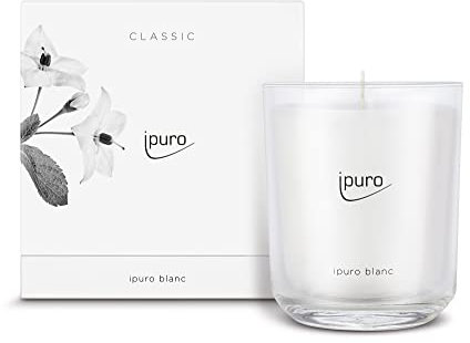 ipuro - dekorative ipuro blanc Duftkerze - minimalistische Duftkerzen im Glas 270 g - intensive Duftkerzen mit frischen und reinen Duftnoten - elegante Kerze für ein puristisches Dufterlebnis