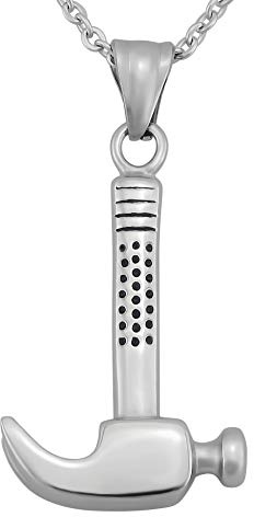Hanessa Herren-Schmuck Silber Halskette mit Hammer Anhänger Werkzeug Symbol Handwerk Geschenk zum Valentinstag für den Mann/Freund