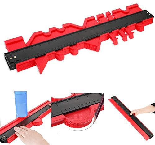 UUMFP Replicatore di Contorno, duplicatore di marcatura dei contatori di Profili in plastica, Modello di tracciamento di Forme Irregolari, per Tubi, Falegname (Color : Red, Size : 50cm)