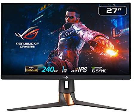 ASUS ROG Swift 27” 1440P Gaming Monitor (PG279QM) - WQHD (2560 x 1440), Fast IPS, 240Hz, 1ms, G-SYNC, NVIDIA Reflex Latency Analyzer, DisplayHDR400, Eye Care, HDMI, DisplayPort, USB, Height Adjustable