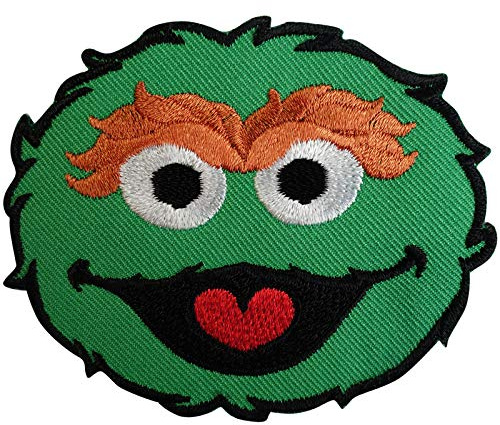 ELLU Sesamstraße Oscar The Grouch Patch Gesticktes Abzeichen Eisen Auf Kleidung nähen Jeans