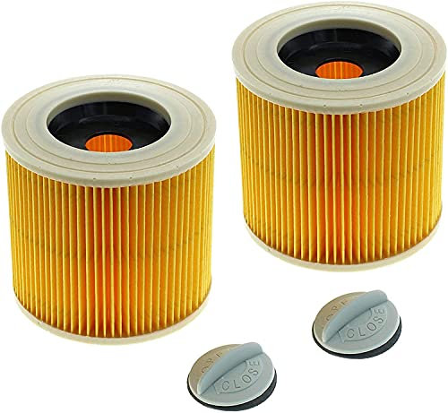 Voarge Lot de 2 filtres à cartouche de remplacement pour Kärcher A2004, A2054, A2204, A2656, WD2.250, WD3.200, WD3.300