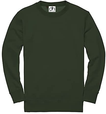 D&H CLOTHING UK Premium Sweatshirts Plain Workwear Casual Crewneck Jumper Sweater Sports Leisure Fleece (2XL, Forest)