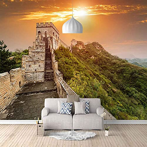 FVGKYS Wohnzimmer Schlafzimmer Hintergrund Wandbild Tapete Wandtattoo Architekturlandschaft Der Chinesischen Mauer Benutzerdefinierte 3D Selbstklebend Fototapeten Wand Papier 150x105cm Heimdekoration