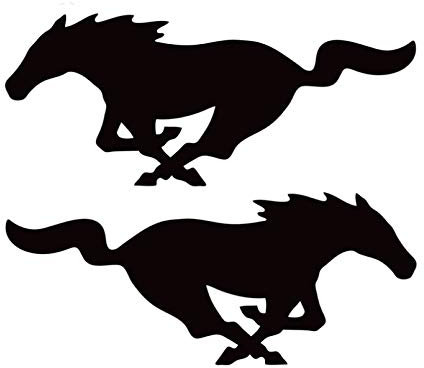 SCSHY Auto-Aufkleber 22 cm * 8,8 cm 2X Mustang Horse (1 Rechts & 1 Links) Mode Vinyl Aufkleber Schwarz Silber Auto Aufkleber Auto-Styling