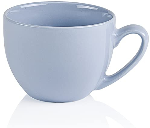 Tasse groß Porzellan 600 ml Jumbotasse bunt XXL Jumbobecher Blau Kaffeebecher Kaffeetasse Suppentasse