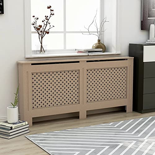 Susany Heizkörperverkleidung Heizkörperabdeckung Heizungsverkleidung, 172 x 19 x 81 cm MDF, Braun