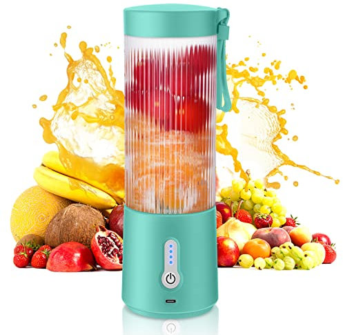 Ticfly Portable Blender Personal - USB Rechargeable 4000mAh 15.2 Oz Juicer Cup for Juice, Shakes and Smoothies Baby Food Mixer Mini with 6 Blades Home Sports Travel Gym Outdoors