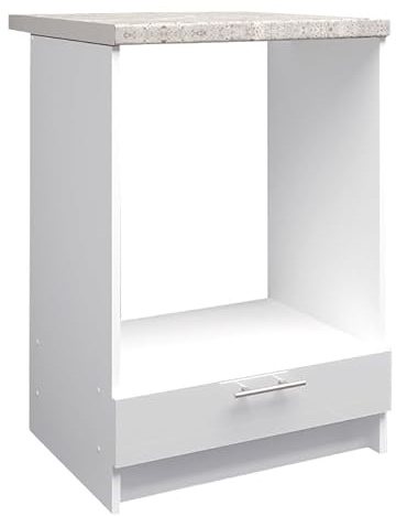 JD Greta Kitchen Base Oven Cabinet – 600mm – Base Kitchen Oven Unit (Without Worktop) - White Gloss