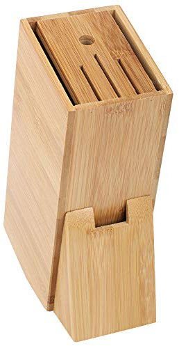 Wooden Knife Block, Multifunctional Holes Knife Rack Kitchen Knife Organizer Convenient Secure Knife Stand to Save Space and Keep Knives Neat