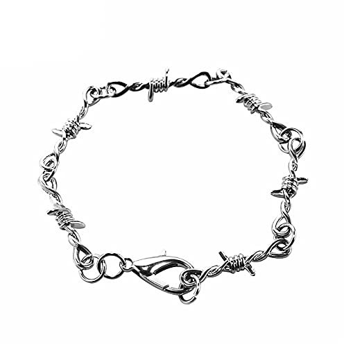 Freundschaftsarmband Herren Damen Draht Damen und Metall Stacheldraht Gothic Herren Punk Dornen Armband Universal Armbänder Valentine Geschenk Schmuck (A, One Size)