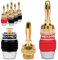 NEXMEX Bananenstecker für Lautsprecherkabel - 8 Stück Steckverbinder als Set - Stecker 24K vergoldet - für HiFi Receiver