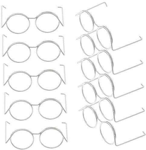 Toddmomy 10st Puppenbrille Minibrille Für Puppen Puppe Lesebrille Miniatur-Sonnenbrille Puppen Brille Puppe Verkleiden Requisiten Puppenhaus-Brillen Kostüm Brillengestelle Metall Runden