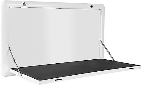 PINNKL Wandklapptisch weiß Klappbarer Außentisch, Abschließbarer Wandtisch, Wandmontiertes Drop-Leaf-Design, Wohnmobiltisch (Color : White B)