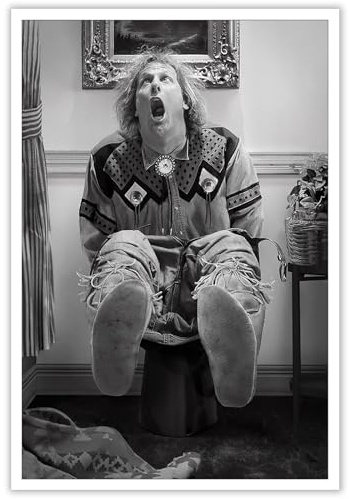 Impression sur toile de film humoristique vintage Dumb and Dumber - Noir et blanc - Décoration de salle de bain - 40 x 60 cm - Sans cadre