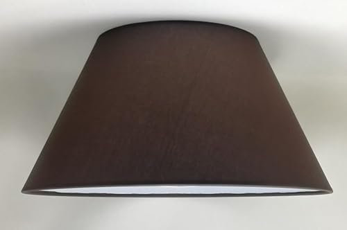 45 cm Lampenschirm, Baumwollstoff mit weißer PVC-Rückseite, handgefertigtes Produkt, für Tischlampe, Stehlampe (Braun)