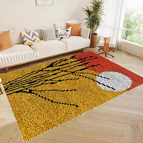 Generisch Knüpfteppich zum Selberknüpfen, großes Teppichknüpfset für Erwachsene, Anfänger und Erwachsene, Teppichknüpfset zum Selberknüpfen von Teppichen 90x120cm