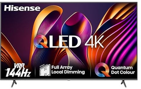 Hisense TV 75 QLED 4K 144Hz 75E77NQ PRO, Smart TV VIDAA U7, Dolby Vision IQ, HDR 10+ Adaptive, 144hz Game Mode PRO, Dolby Atmos 2.1, Alexa Built-in, Tuner DVB-T2/S2 HEVC 10, lativù 4K, 75'', 2024